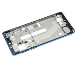 Replacement Mid-Frame Housing Compatible with Motorola Edge 20 Pro (XT2153-1 / 2021) (Blue Vegan Leather)