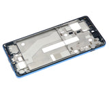 Replacement Mid-Frame Housing Compatible with Motorola Edge 20 Pro (XT2153-1 / 2021) (Blue Vegan Leather)