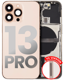 Replacement Back Housing W/ Small Parts Compatible with Apple iPhone 13 Pro (US Version) (Used OEM Pull: Grade B) (Gold)