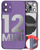 Replacement Back Housing W/ Small Parts Compatible with Apple iPhone 12 Mini (US Version) (Used OEM Pull: Grade B) (Purple)