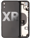 Replacement Back Housing W/ Small Components Pre-Installed Compatible with Apple iPhone XR (Used OEM Pull: Grade A) (Black)