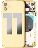 Replacement Back Housing W/ Small Components Pre-Installed Compatible with Apple iPhone 11 (Used OEM Pull: Grade A) (Yellow)
