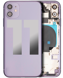 Replacement Back Housing W/ Small Components Pre-Installed Compatible with Apple iPhone 11 (Used OEM Pull: Grade A) (Purple)