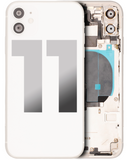 Replacement Back Housing W/ Small Components Pre-Installed Compatible with Apple iPhone 11 (Used OEM Pull: Grade A) (White)