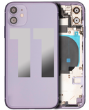 Replacement Back Housing W/ Small Components Pre-Installed Compatible with Apple iPhone 11 (Used OEM Pull: Grade B) (Purple)