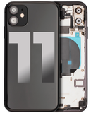 Replacement Back Housing W/ Small Components Pre-Installed Compatible with Apple iPhone 11 (Used OEM Pull: Grade C) (Black)