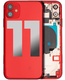Replacement Back Housing W/ Small Components Pre-Installed Compatible with Apple iPhone 11 (Used OEM Pull: Grade C) (Red)