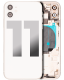 Replacement Back Housing W/ Small Components Pre-Installed Compatible with Apple iPhone 11 (Used OEM Pull: Grade C) (White)