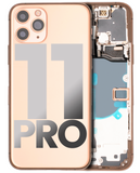 Replacement Back Housing W/ Small Components Pre-Installed Compatible with Apple iPhone 11 Pro (Used OEM Pull: Grade A) (Matte Gold)