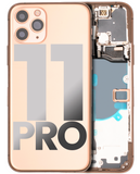 Replacement Back Housing W/ Small Components Pre-Installed Compatible with Apple iPhone 11 Pro (Used OEM Pull: Grade B) (Gold)