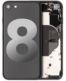 Replacement Back Housing W/ Small Components Pre-Installed Compatible with Apple iPhone 8 (Used OEM Pull: Grade A) (Space Gray)