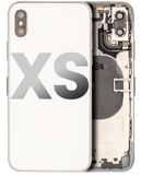 Replacement Back Housing W/ Small Components Pre-Installed Compatible with Apple iPhone XS (Used OEM Pull: Grade B) (Silver)