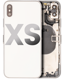Replacement Back Housing W/ Small Components Pre-Installed Compatible with Apple iPhone XS (Used OEM Pull: Grade C) (Silver)