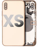 Replacement Back Housing W/ Small Components Pre-Installed Compatible with Apple iPhone XS (Used OEM Pull: Grade C) (Gold)