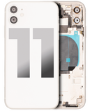 Replacement Back Housing W/ Small Components Pre-Installed Compatible with Apple iPhone 11 (Used OEM Pull: Grade B) (White)