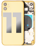 Replacement Back Housing W/ Small Components Pre-Installed Compatible with Apple iPhone 11 (Used OEM Pull: Grade C) (Yellow)