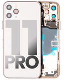 Replacement Back Housing W/ Small Components Pre-Installed Compatible with Apple iPhone 11 Pro (Used OEM Pull: Grade C) (Matte Silver)