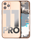 Replacement Back Housing W/ Small Components Pre-Installed Compatible with Apple iPhone 11 Pro (Used OEM Pull: Grade C) (Matte Gold)