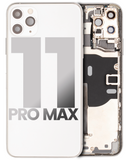 Replacement Back Housing W/ Small Components Pre-Installed Compatible with Apple iPhone 11 Pro Max (Used OEM Pull: Grade A) (Silver)