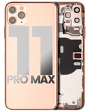 Replacement Back Housing W/ Small Components Pre-Installed Compatible with Apple iPhone 11 Pro Max (Used OEM Pull: Grade A) (Gold)
