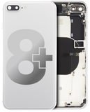Replacement Back Housing W/ Small Components Pre-Installed Compatible with Apple iPhone 8 Plus (Used OEM Pull: Grade A) (Silver)