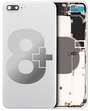Replacement Back Housing W/ Small Components Pre-Installed Compatible with Apple iPhone 8 Plus (Used OEM Pull: Grade B) (Silver)