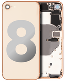 Replacement Back Housing W/ Small Components Pre-Installed Compatible with Apple iPhone 8 (Used OEM Pull: Grade C) (Gold)