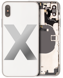Replacement Back Housing W/ Small Components Pre-Installed Compatible with Apple iPhone X (Used OEM Pull: Grade B) (Silver)