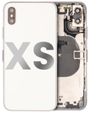 Replacement Back Housing W/ Small Components Pre-Installed Compatible with Apple iPhone XS (Used OEM Pull: Grade A) (Silver)