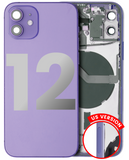 Replacement Back Housing W/ Small Parts Compatible with Apple iPhone 12 (US Version) (Used OEM Pull: Grade B) (Purple)
