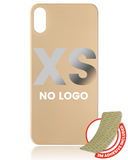 Replacement Back Glass With 3M Adhesive Compatible with Apple iPhone XS (No Logo / Large Camera Hole) (Gold)