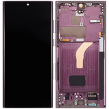 Replacement OLED Assembly With Frame Compatible with Samsung Galaxy S22 Ultra 5G (US & International Version) (Refurbished) (Burgundy)