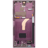 Replacement OLED Assembly With Frame Compatible with Samsung Galaxy S22 Ultra 5G (US & International Version) (Refurbished) (Burgundy)