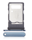 Replacement Dual Sim Card Tray Compatible with Motorola Edge 20 Pro (XT2153-1 / 2021) (Blue Vegan Leather)