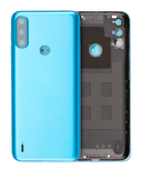 Replacement Back cover Glass Compatible with Motorola Moto E7 Power (XT2097-6 / 2021) (Tahiti Blue)