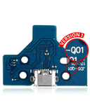 Replacement USB Charging Port Board With 14-Pin Flex Cable Compatible with Sony (Game Console Parts) PlayStation 4 Controllers (Version 1: JDS-001)
