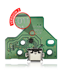 Replacement Micro USB Charging Port Board With 12-Pin Flex Cable Compatible with Sony (Game Console Parts) PlayStation 4 Controllers (Version 2: JDS-011)