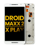 Replacement LCD Assembly With Frame Compatible with Motorola Droid Maxx 2 / Moto X Play (XT1561 / XT1562 / XT1563 / XT1565 / 2015) (Refurbished) (White)