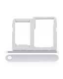 Replacement Sim Card + SD Card Tray Compatible with LG Q6 (M700) (Silver)