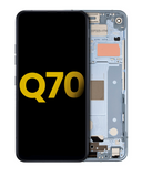 Replacement LCD Assembly With Fame Compatible with LG Q70 (Refurbished) (Mirror Blue)