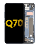 Replacement LCD Assembly With Frame Compatible with LG Q70 (Refurbished) (Mirror Black)