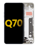 Replacement LCD Assembly With Frame Compatible with LG Q70 (Refurbished) (Mirror Silver)