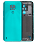 Replacement Back cover Glass Compatible with Motorola Moto E7 (XT2095 / 2020) (Aqua Blue)