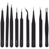 Tweezer Set With Carrying Pouch (9 Piece Set) Compatible with Others