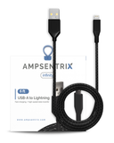 Replacement 6 ft Non-MFI USB Type A To Lightning Cable (AmpSentrix) (Infinity) (Black) Compatible with Ampsentrix