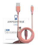 Replacement 6 ft Non-MFI USB Type A To Lightning Cable (AmpSentrix) (Infinity) (Pink) Compatible with Ampsentrix