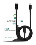 Replacement 6 ft Non-MFI USB Type C To Lightning Cable (AmpSentrix) (Infinity) (Black) Compatible with Ampsentrix