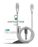 Replacement 6 ft Non-MFI USB Type C To Lightning Cable (AmpSentrix) (Infinity) (Silver) Compatible with Ampsentrix