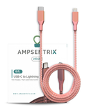 Replacement 6 ft Non-MFI USB Type C To Lightning Cable (AmpSentrix) (Infinity) (Pink) Compatible with Ampsentrix