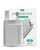 2 Plug - 20W USB Type C And USB Type A Wall Power Adapter (AmpSentrix) (220V Uk) Compatible with Ampsentrix